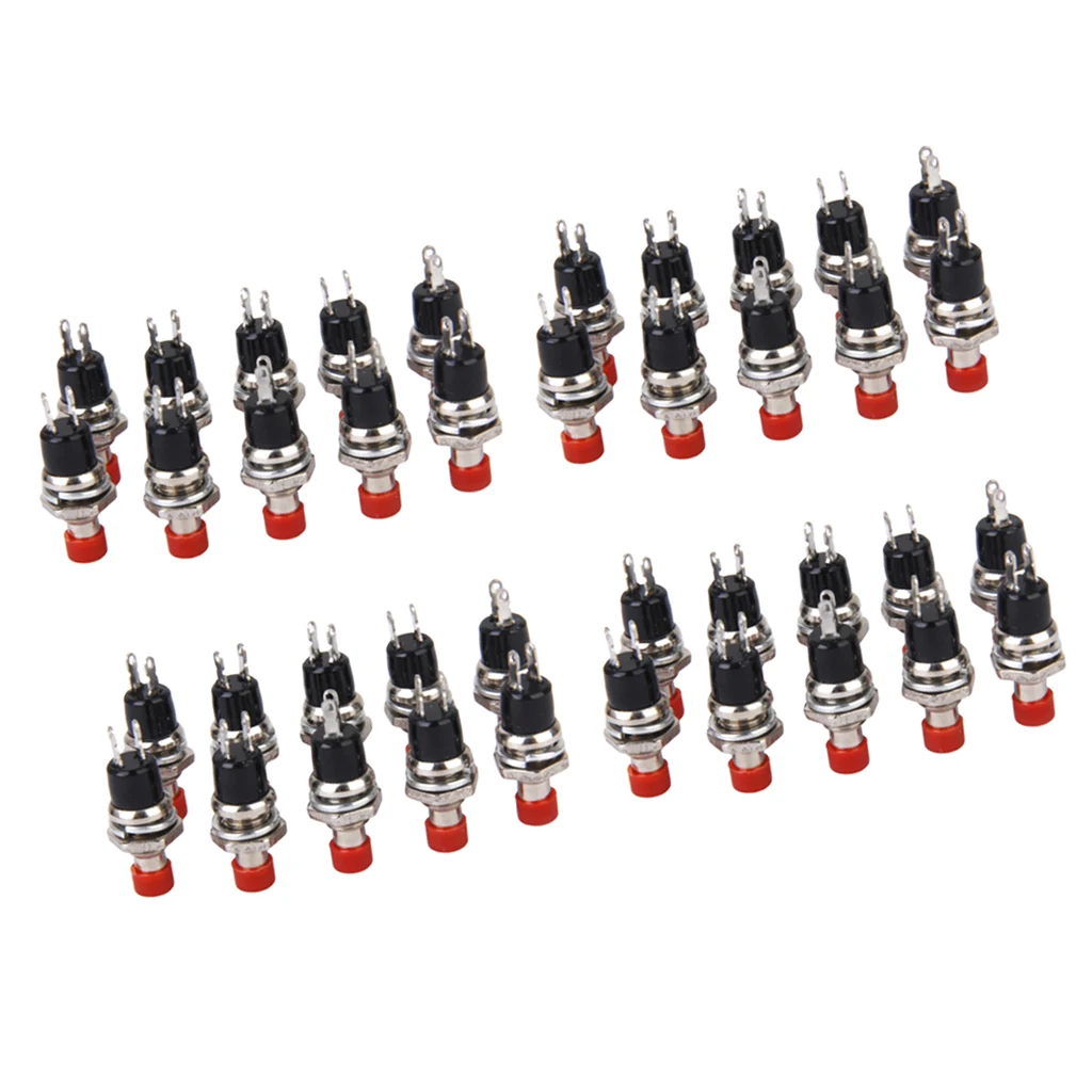 

40x Self-Locking Mini Momentary Push Button Switch for Model Railway Hobby Red