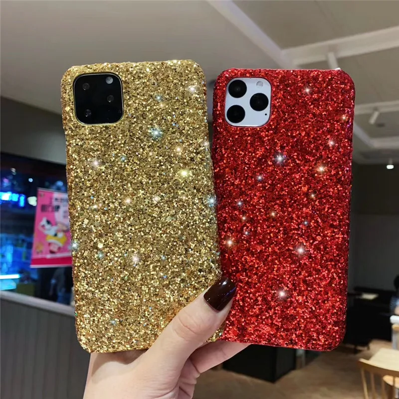 Чехол для телефона iPhone 11 Pro Max XR X XS блестящий сверкающий чехол с блестками жесткий
