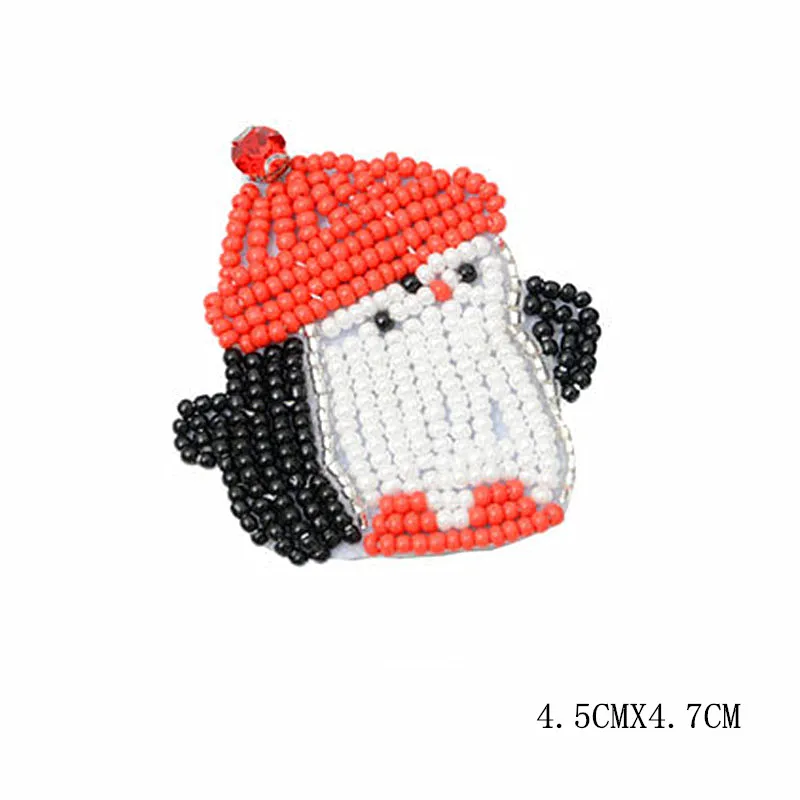 

Maxsin 1 Pcs High Quality Handmade Beaded Rhinestone Sticker Cartoon Penguin Patch Clothing Bag Shoes DIY Accessories