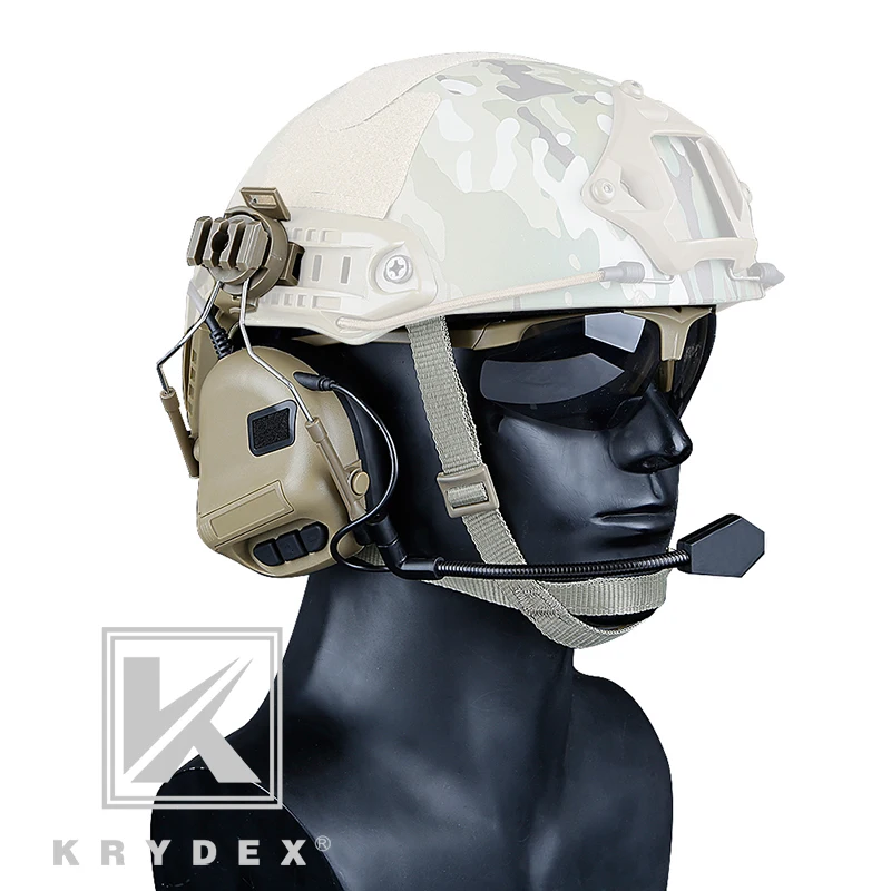 KRYDEX Peltor Comtac наушники для связи W/ Rail Adapter быстрого шлема тактическая гарнитура +