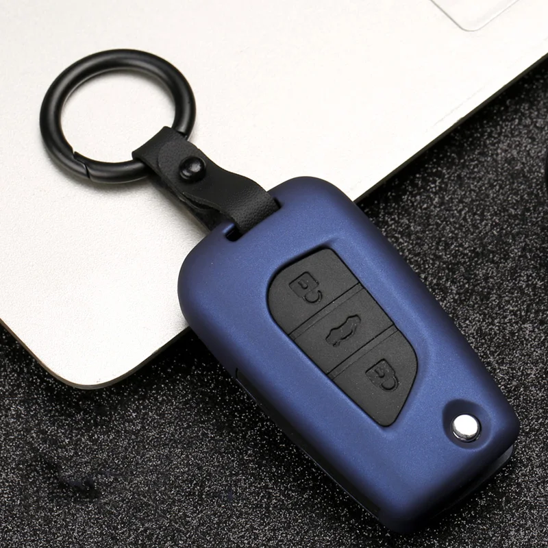 Высококачественный матовый чехол для автомобильного ключа из углеродного