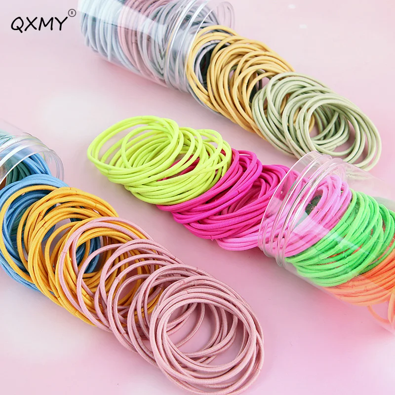 

20/100pcs Girls Rubber Bands Scrunchy Elastic Hair Bands Ponytail Holder Kids Baby Hair Accessories Ties Nylon