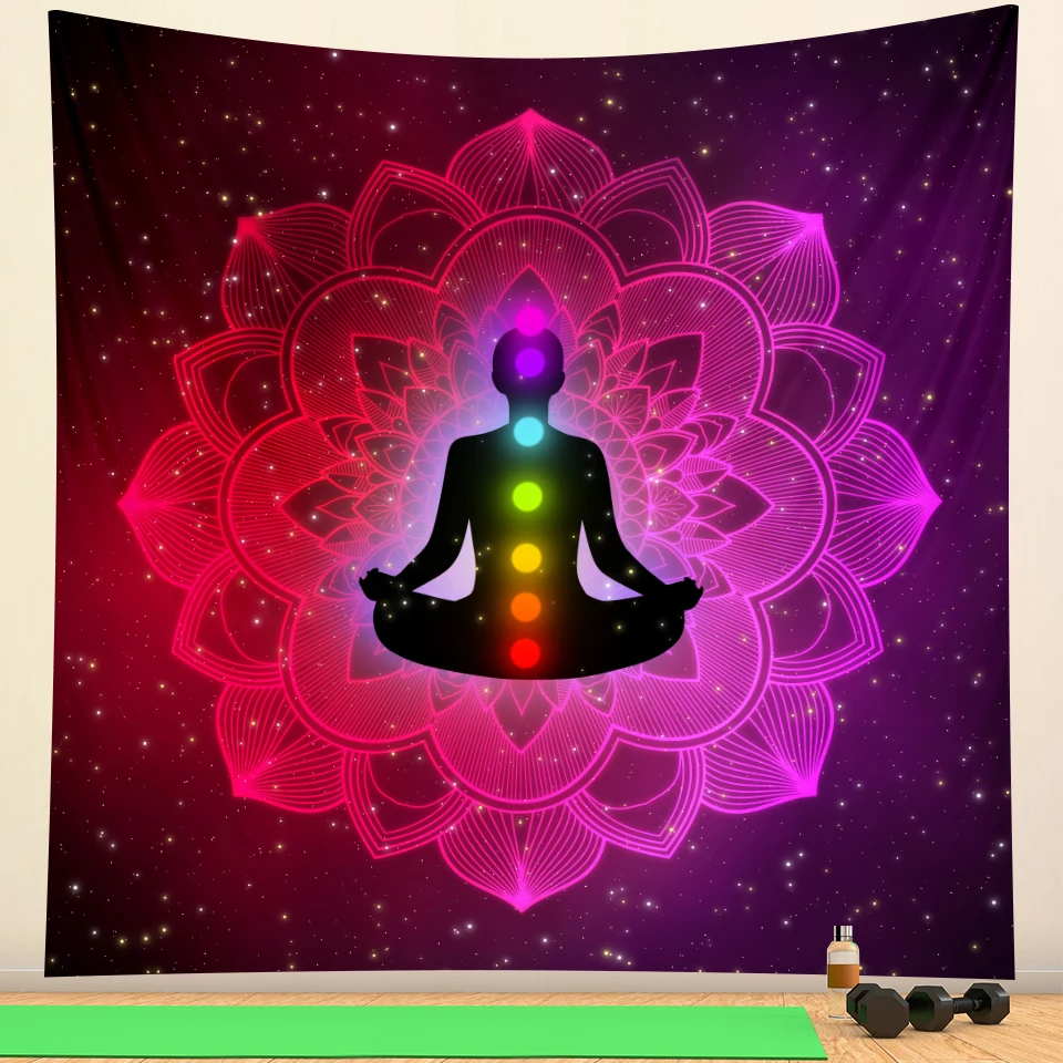 Индийский Будда чакра дома Искусство декоративный гобелен хиппи yoga коврик в