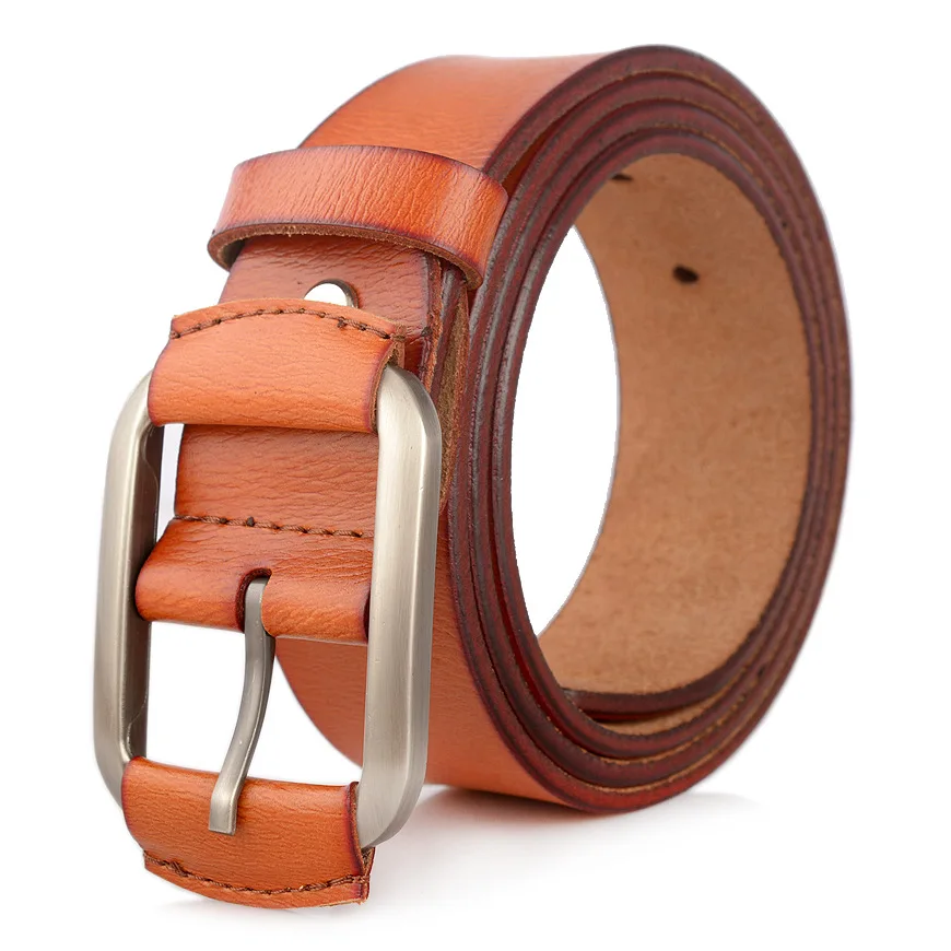 Винтажный ремень из натуральной кожи с пряжкой язычком противоаллергическая