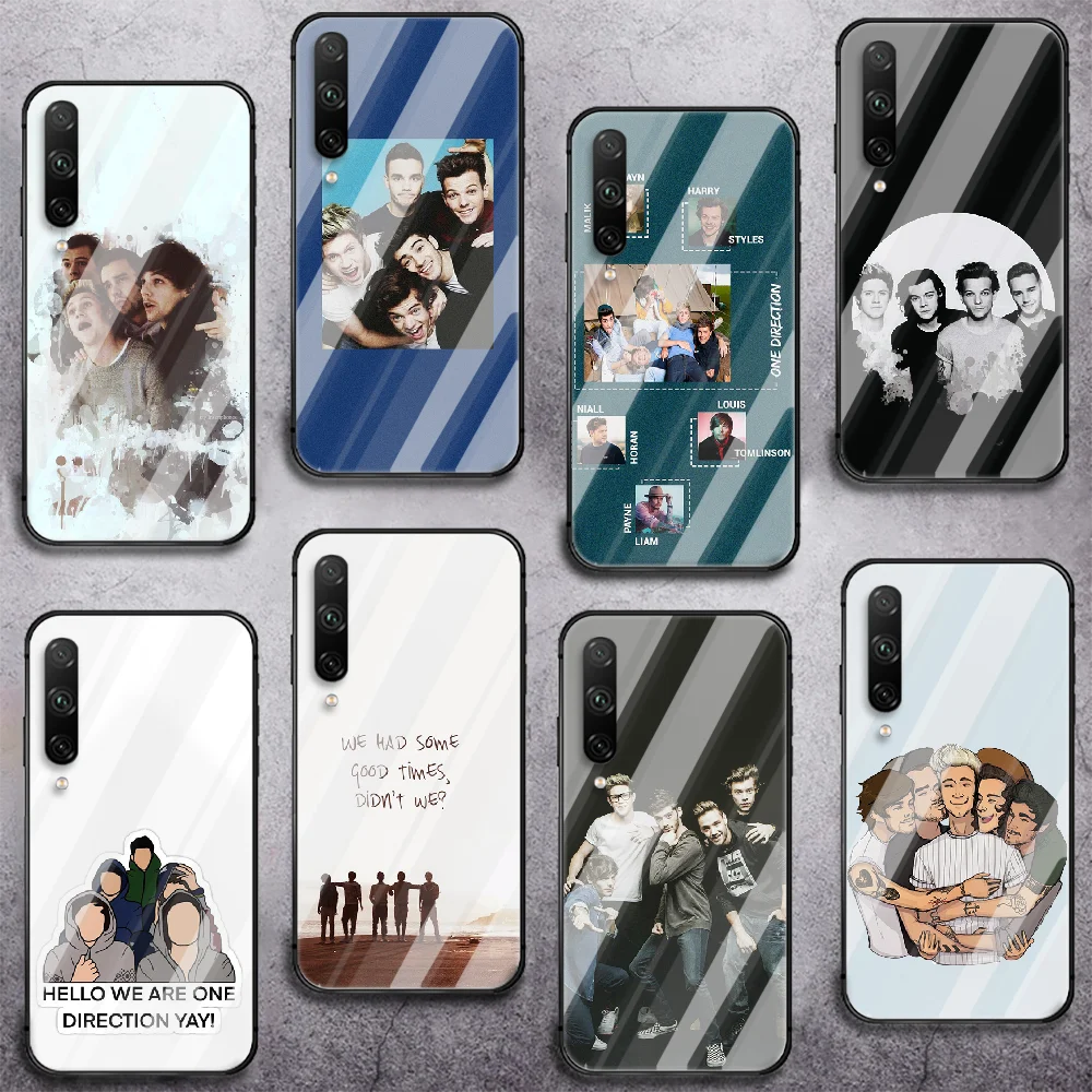 

One direction British band Phone Tempered Glass Case Cover For huawei honor 7 8 9 10 20 A X S lite i pro Tpu Cover