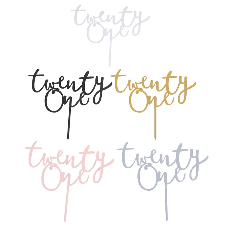 Акриловый Топпер для торта 1 шт. двадцать один день рождения буквы номер 21