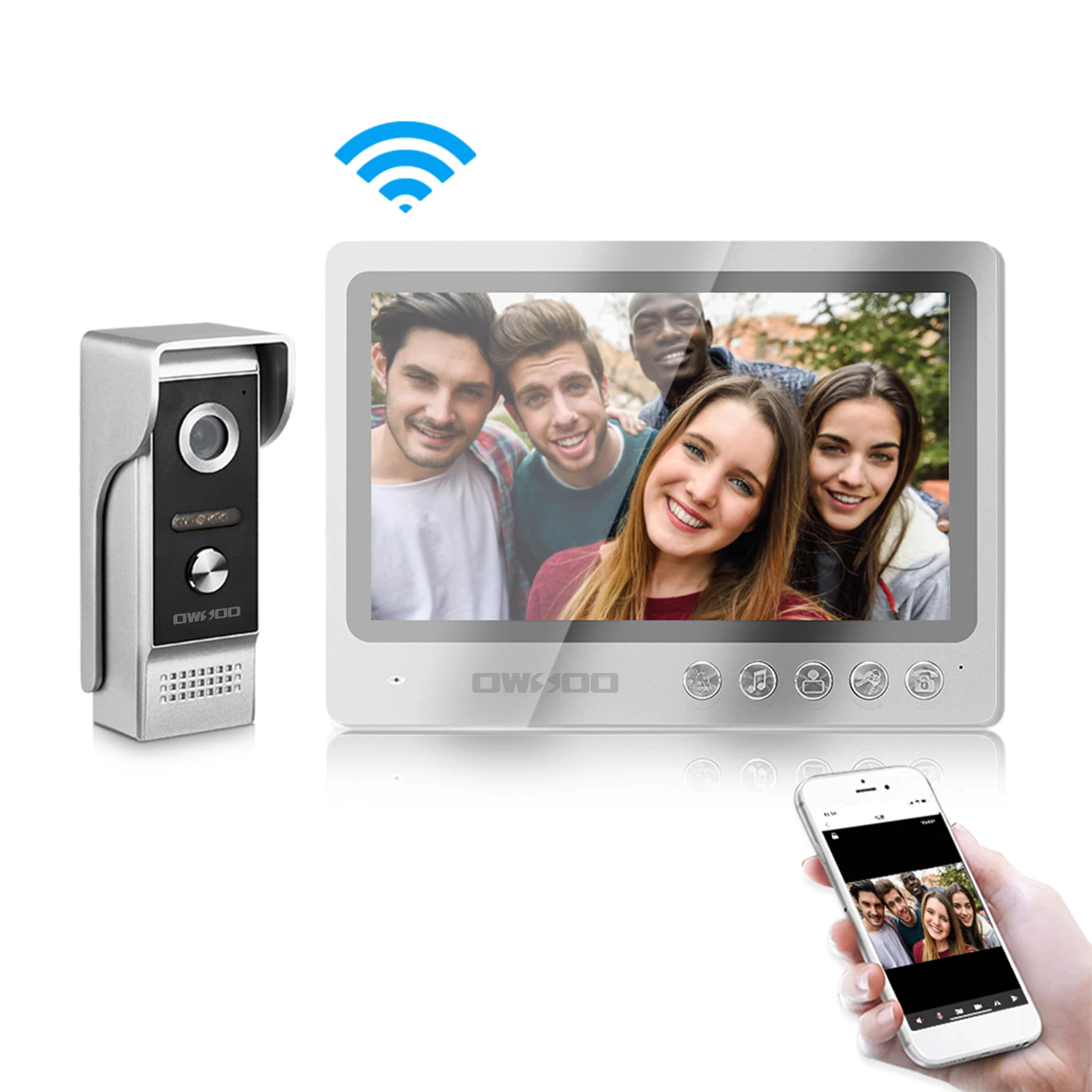 

OWSOO 9'' Video Doorbell Video Door Phone Outdoor Waterproof Home Secrity Doorbell