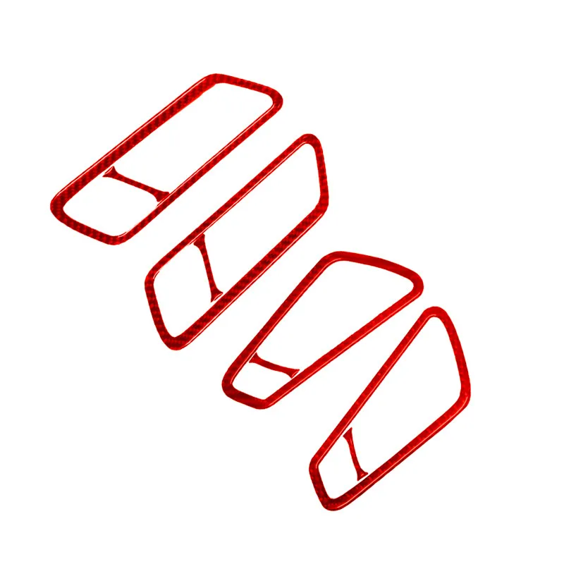 8Pcs/set Carbon Fiber Trim Cover For Volkswagen Passat 2006-2011 Red Stickers Styling Car Accessories Door Handles