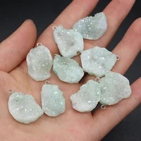 natural druzy agates pendants charms irregular shape stone pendants diy for necklace or jewelry making size 20x25 23x30mm