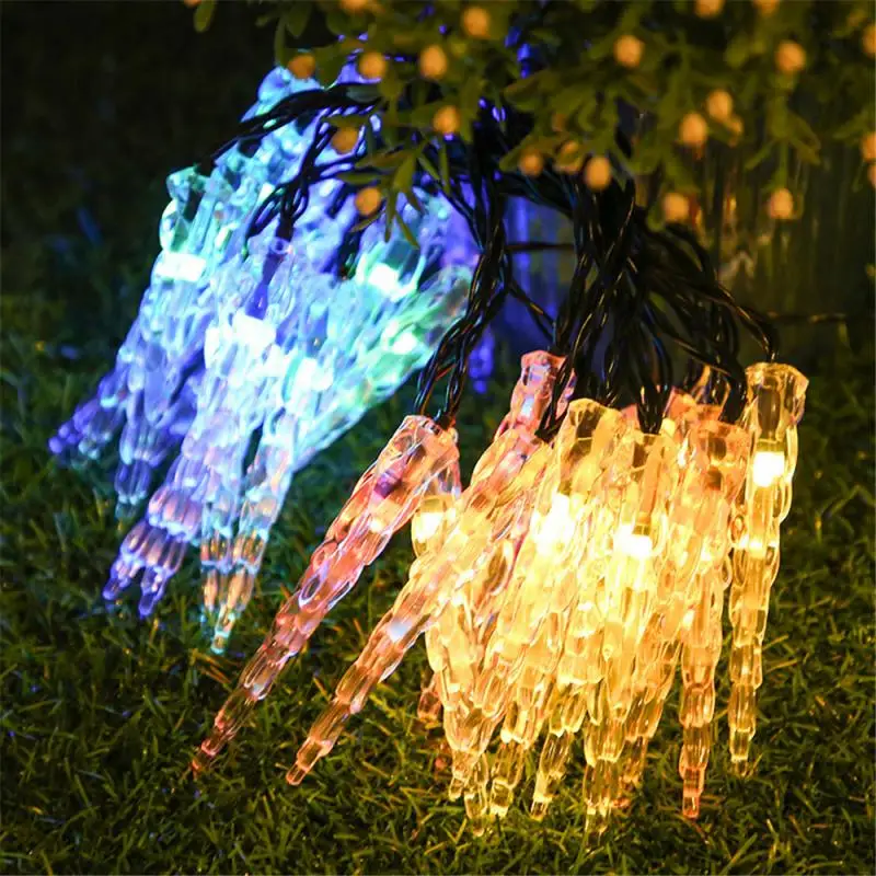 

100 LED LED String Frozen Icicle String Fairy Lights Holiday Lighting Decoration Garden Lamps 7colors Light Post Party Wedding