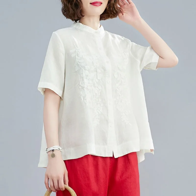 Женские хлопковые льняные повседневные рубашки Новое поступление 2021 летние