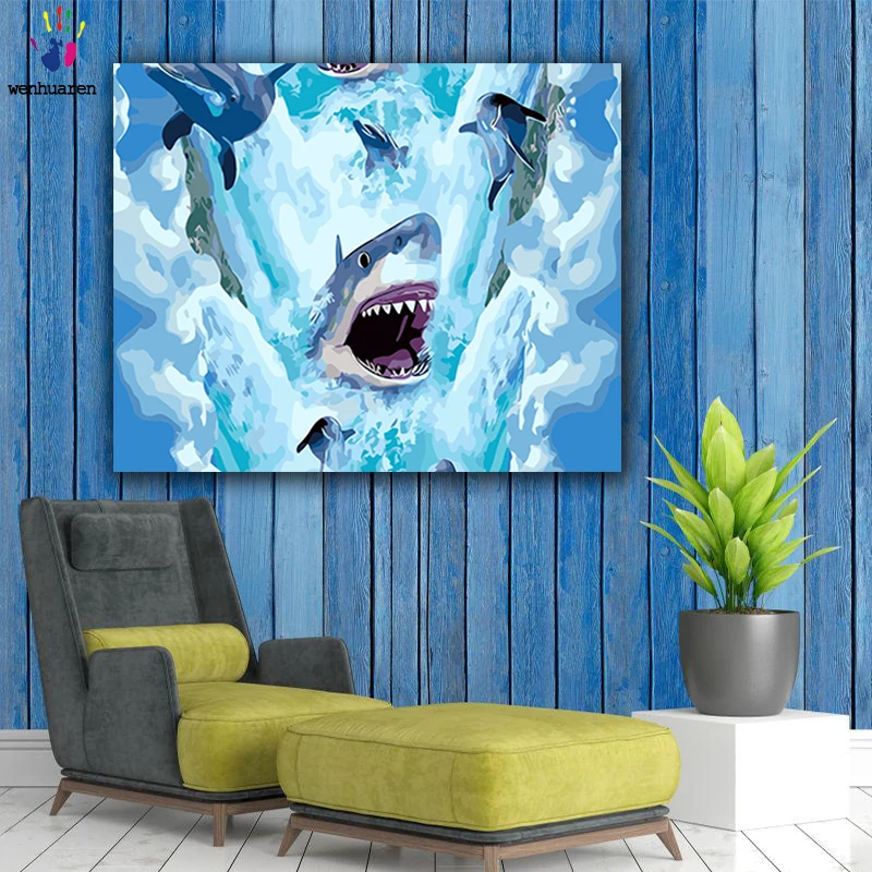 DIY картинки для раскраски по номерам с цветами король моря рисование обрамление