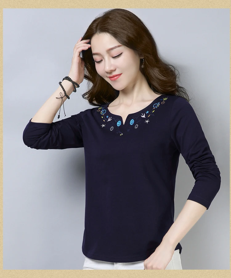 

Fashion Women Ladies Casual Long Sleeve Solid O-Neck Loose Sexy T-Shirt one