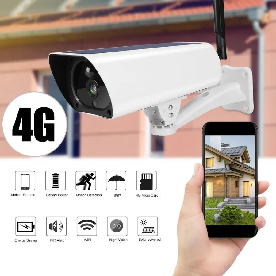 Camaras de seguridad 1080P IP камера водонепроницаемая 4G видеонаблюдения с солнечным ночным