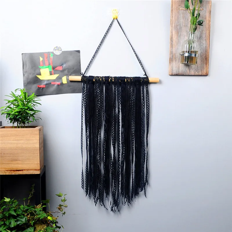 

Wall Hanging Tapestry Handmade Woven Long Tassel Home Decor Handicraft Gifts Bedroom Decorative Macrame Wedding Room Decoration