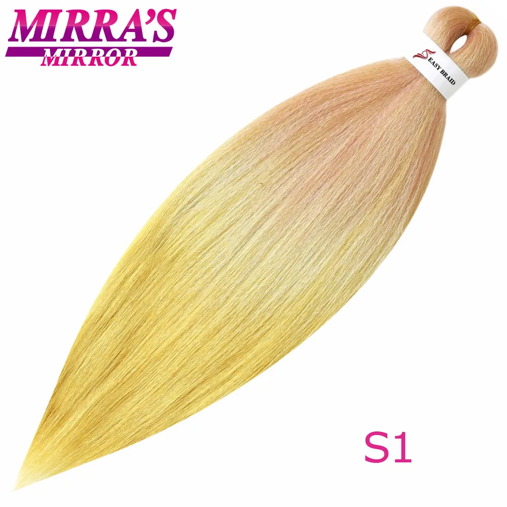 S1 Mirra's Mirror's Mirra's Mirror, косички для волос, Омбре, предварительно растягивающиеся плетеные волосы, синтетические волосы кроше для наращивания 2" 26" EZ Professional - Цвет: S1