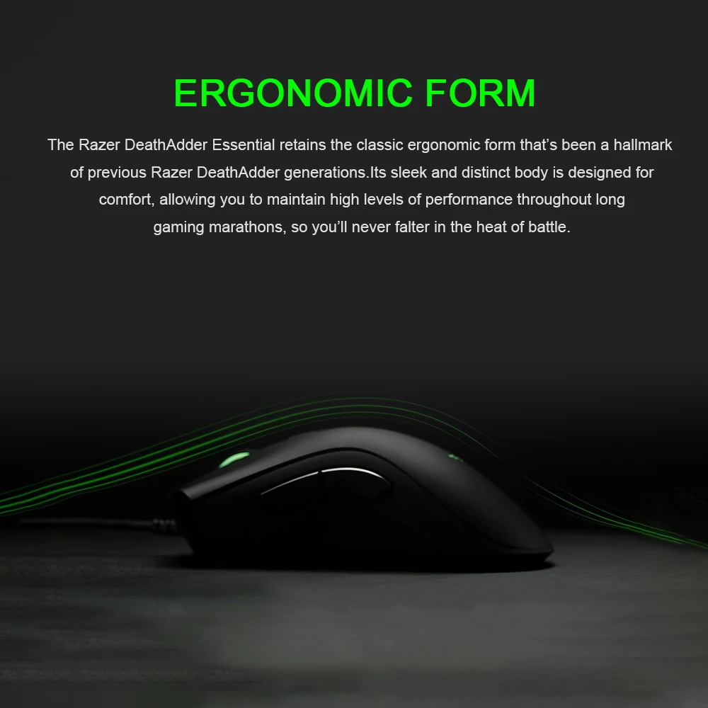 

Razer DeathAdder Essential Wired Gaming Mouse 6400DPI Ergonomic Professional-Grade Optical Sensor Razer Mice For Computer Laptop
