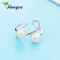 925 sterling silver freshwater pearl ring twisted elegance finger jewelry for women simple design female ring jewelry gift
