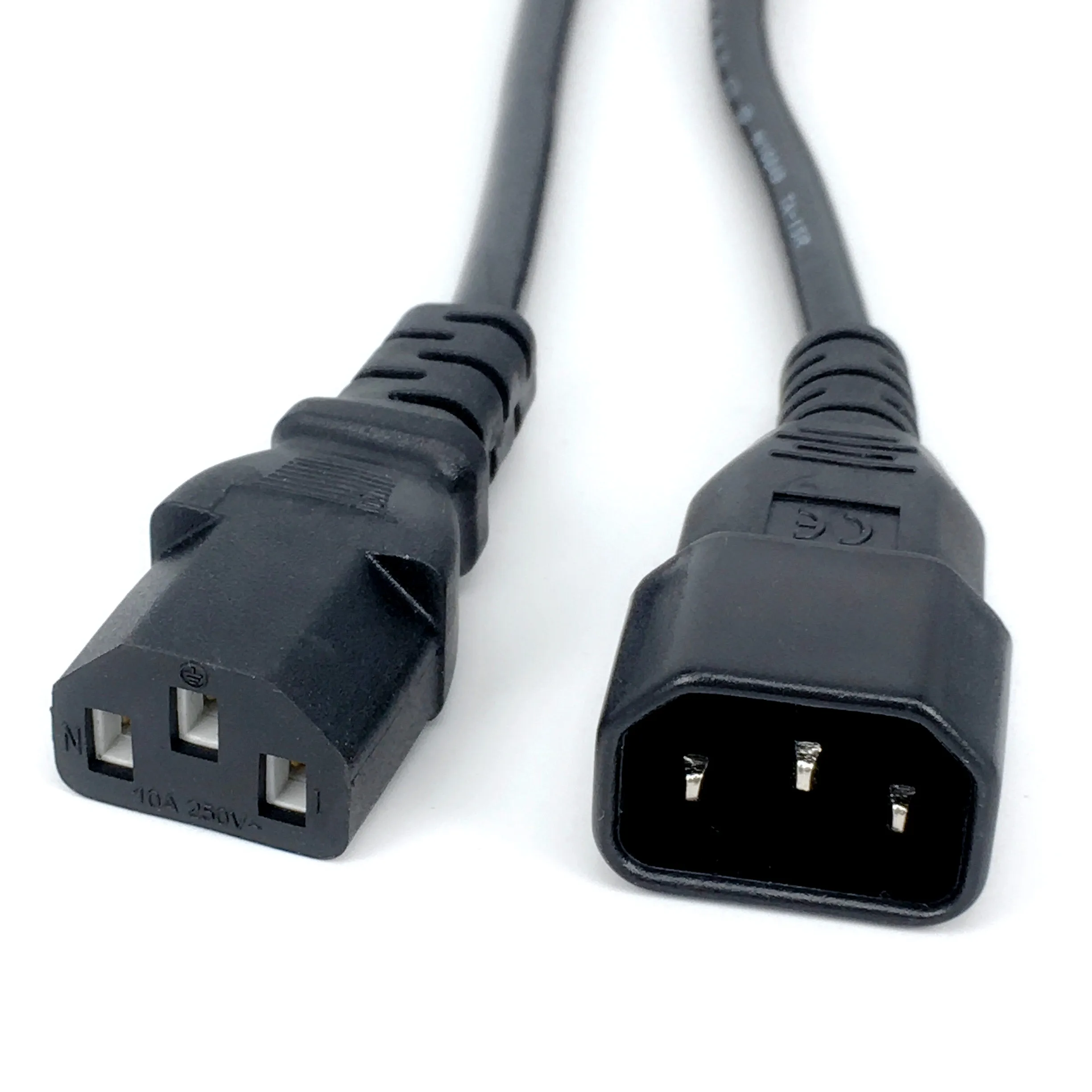 Черный шнур питания IEC320 C13 Мама-папа C14 0 75 мм x 2 удлинитель для настольного