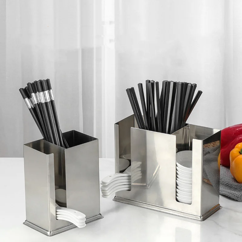 

Stainless Steel Storage Rack Spoon Fork Chopstick Drain Box Multifunctional Tableware Holder Home Kitchen Restaurant Accessories