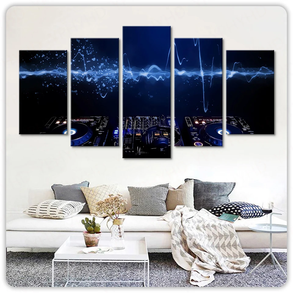 

Wall Art Poster Modular Picture Canvas Painting Framework 5 Panel Table De Mixage Dj Modern Living Room Decorative Artwork