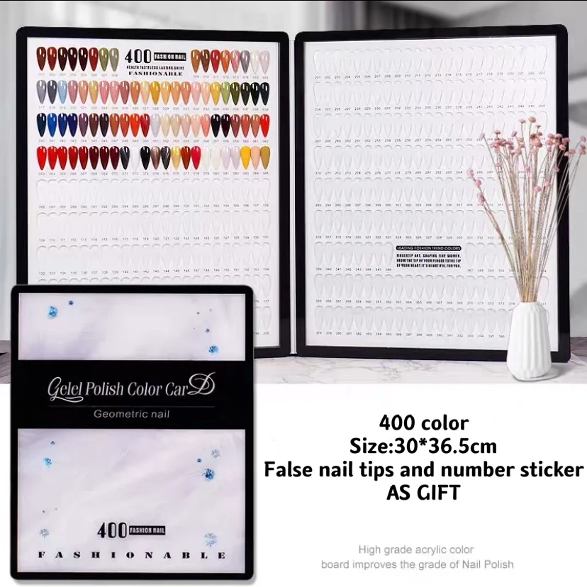 

Professional False Nail Tips Display Book DIY Nail Art Showing Shelf Gel Polish Color Card Chart Acrylic Nail Color Storage Box
