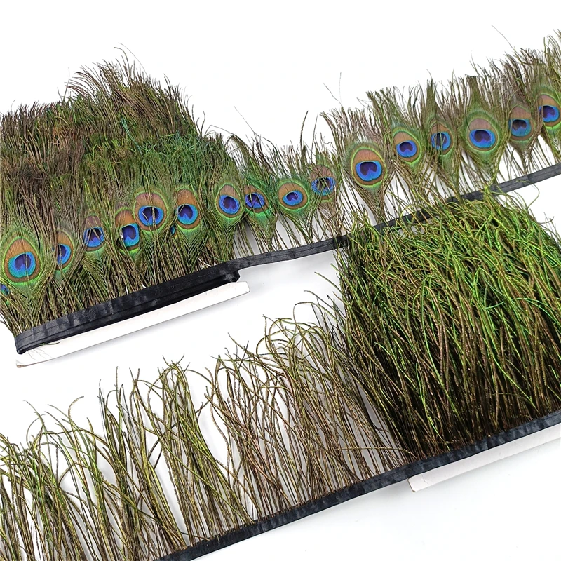 Оптовая продажа натуральные петушиные перья отделка ленты с бахромой декор для