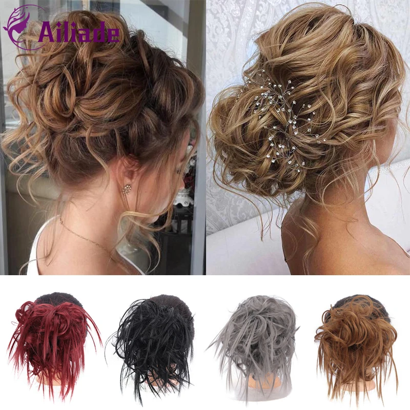 AILIADE 7 &quot10 цветов синтетические шиньон волосы булочка пончик эластичные грязные