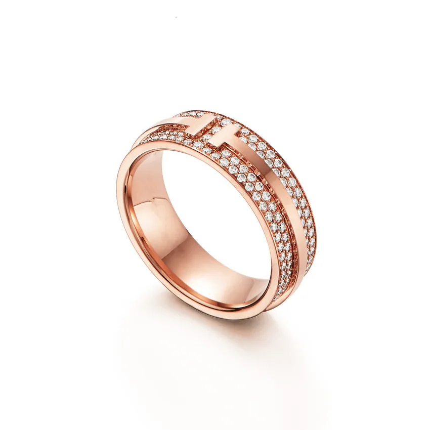 

Fashion, the trend, hot style double T zircon ring