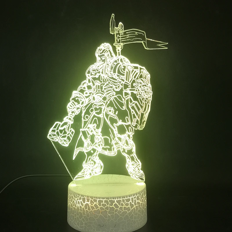 

Game Overwatch Brigitte Figure 3d Led Night Light for Gaming Room Decor Bedside Lamp Desktop Ornaments APP Control Color Change