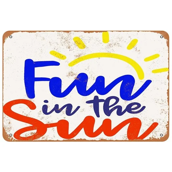 

Beach Plaque Metal Vintage Tin Sign Pin Up Shabby Chic Decor Metal Signs Vintage Bar Decoration Metal Poster Pub Metal Plate