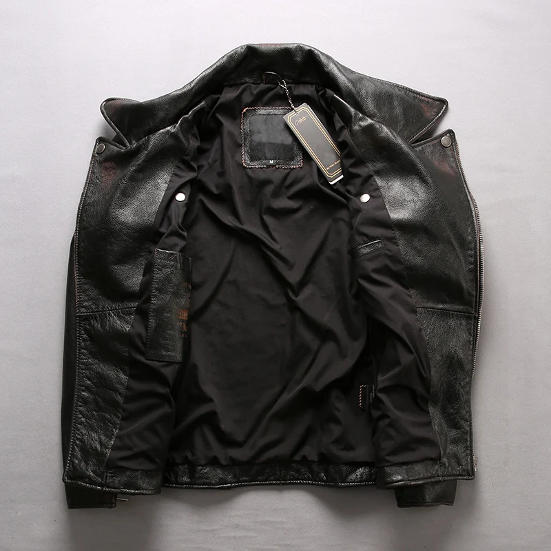 Мужская итальянская винтажная мотоциклетная куртка 2020 из натуральной кожи