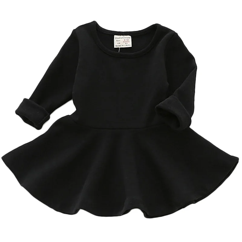 Повседневное платье с длинными рукавами для маленьких девочек праздничное