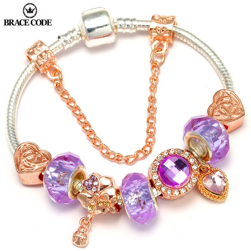 Новый ttwo-цвет розовое золото DIY Шарм браслет с Beart-shaped кулон Deads бренд braceletjewelry для