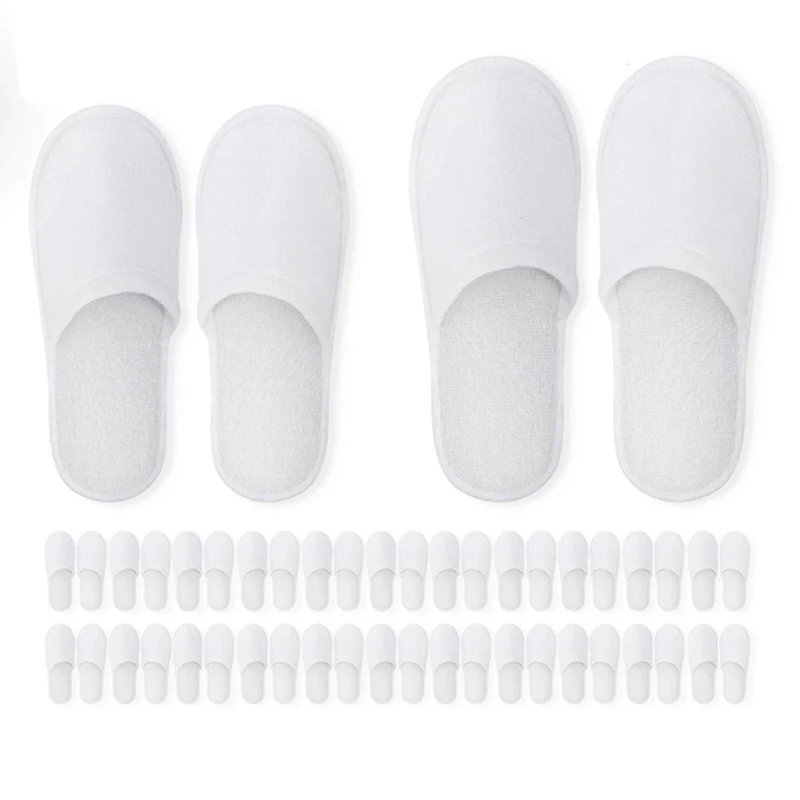 Spa Slippers 12 Pairs of Brushed Plush Closed-toe Disposable Slippers for Men and Women Suitable for Hotel Families