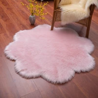 pink soft faux fur carpet sheepskin area home living room decoration rugs bedroom children%e2%80%98s mat shaggy plush flower type rugs