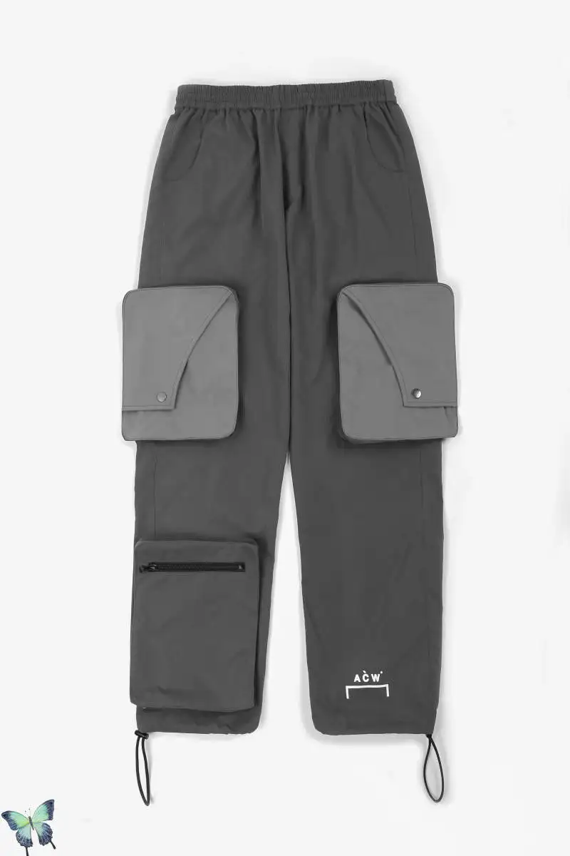 

Повседневные брюки ACW, леггинсы с большими карманами и эластичными пуговицами, Универсальный простой комбинезон на бретелях для мужчин и же...