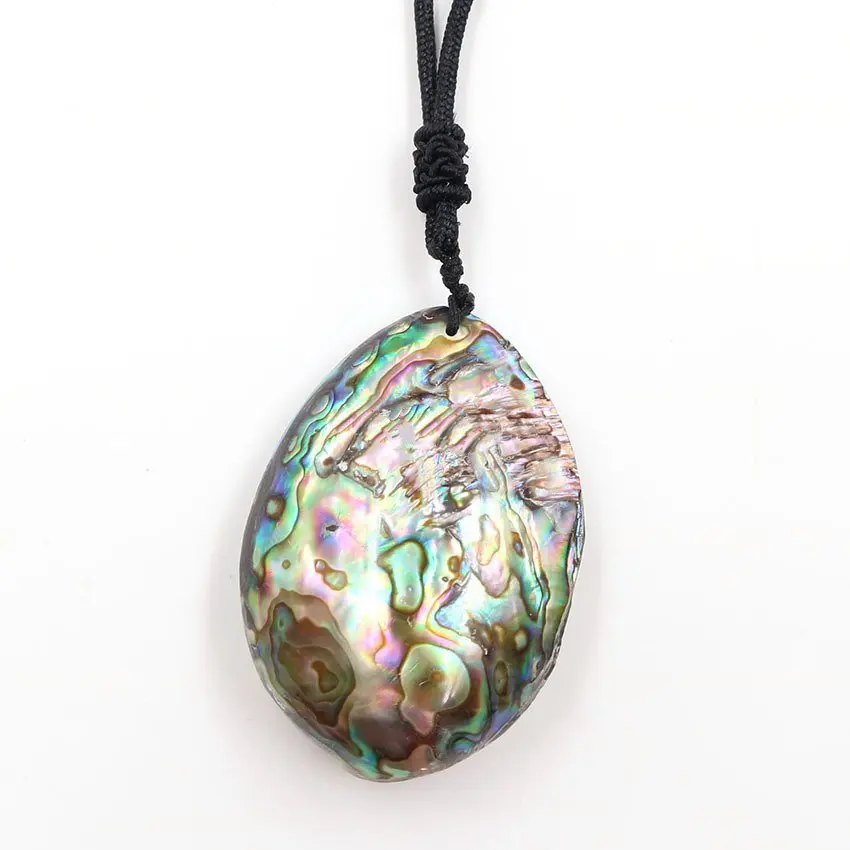 

Natural Abalone Shell Pendant Healing Jewelry Chain Necklace Amethysts Quartz Men&Women's Fashion Jewelry Gift for Gril