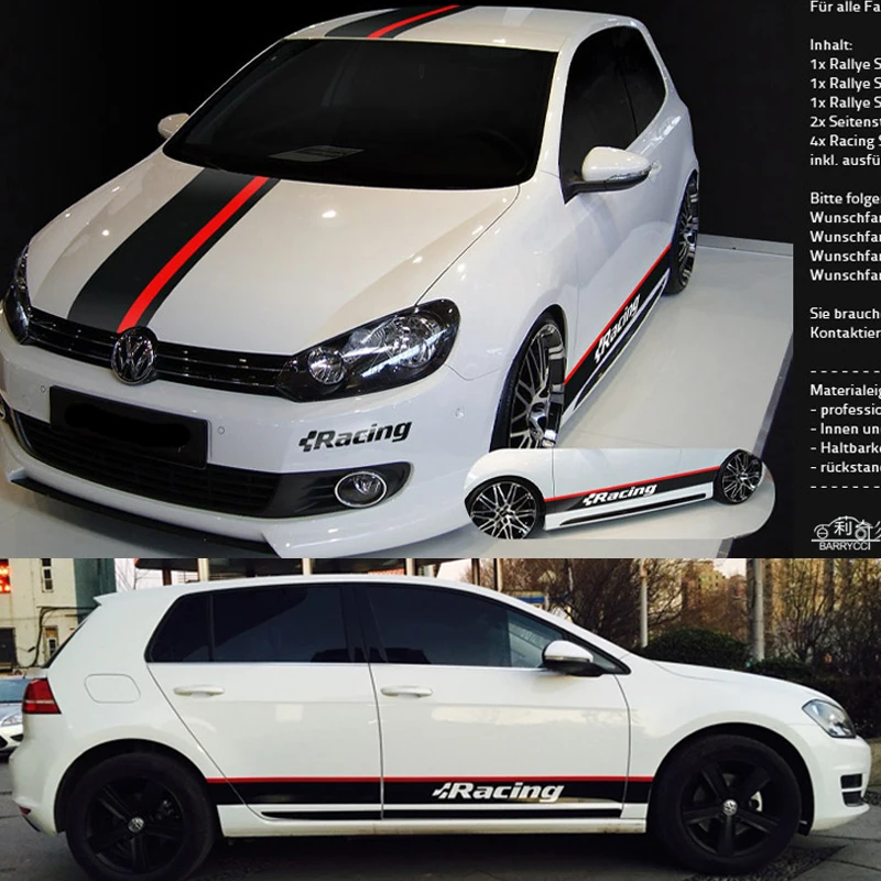 Наклейки для спортивных автомобилей Авто тело полосы капюшон наклейка s гоночные