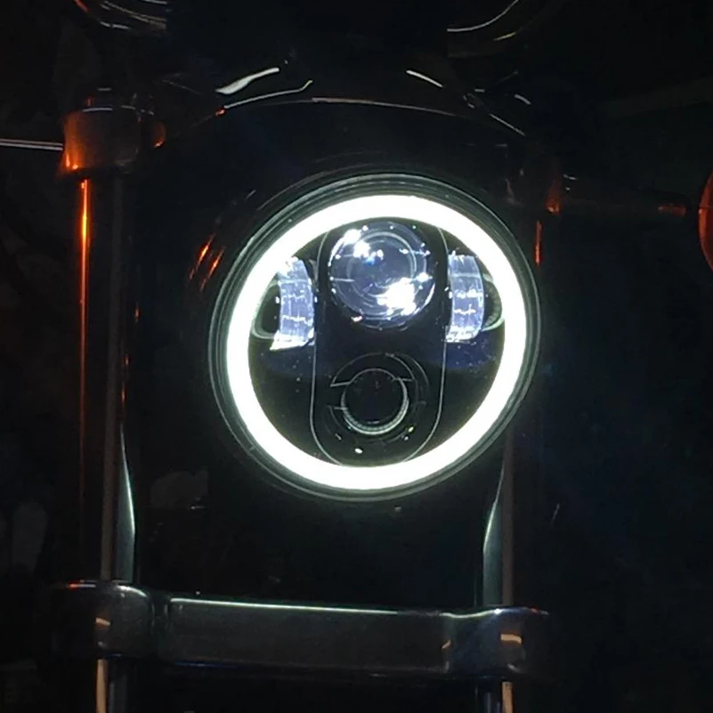 Фара мотоциклетная светодиодная с кольцом ангела 5 75 дюйма 12 В| |