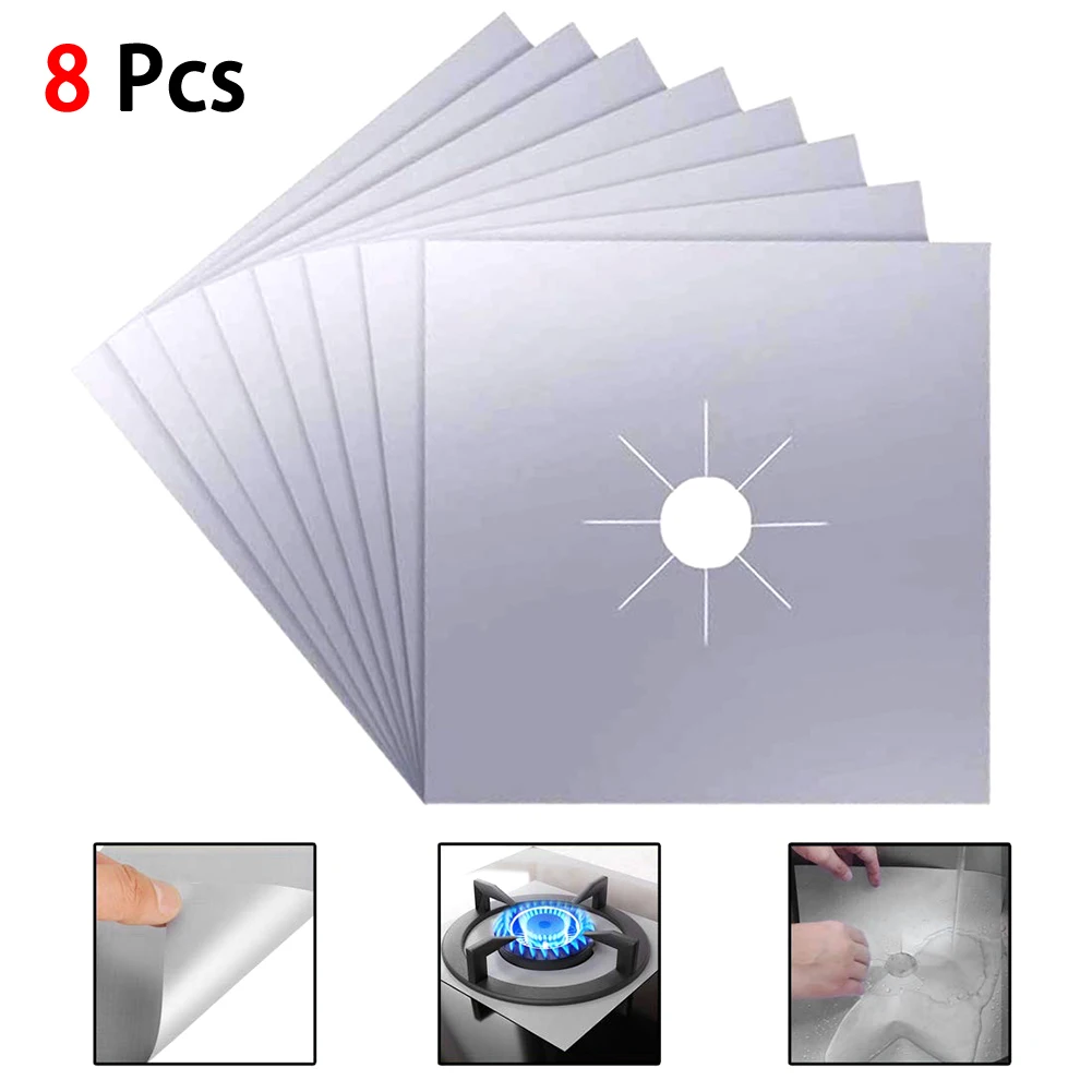 

4PCS/6PCS/8PCS Gas Stove Protector Cooker Cover Liner Clean Mat Pad Kitchen Gas Stove Stovetop Protector Kitchen Accessories