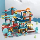 Новый гоночный автомобиль Marble Race Run, горка, трек, строительные блоки, идея для конструктора, модель сделай сам, игрушки для детей, подарок для детей