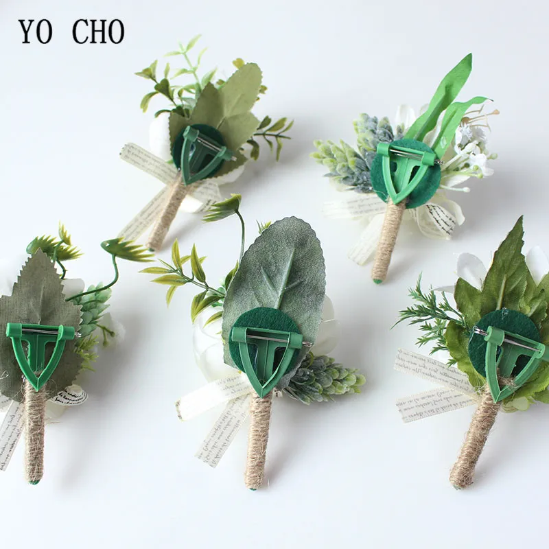 YO CHO свадебная бутоньерка Роза брошь для мужчин ручной работы из искусственного