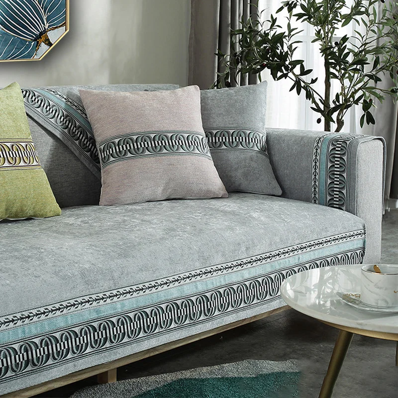 Горячая распродажа чехол для дивана с вышивкой без катышков накидка домашних