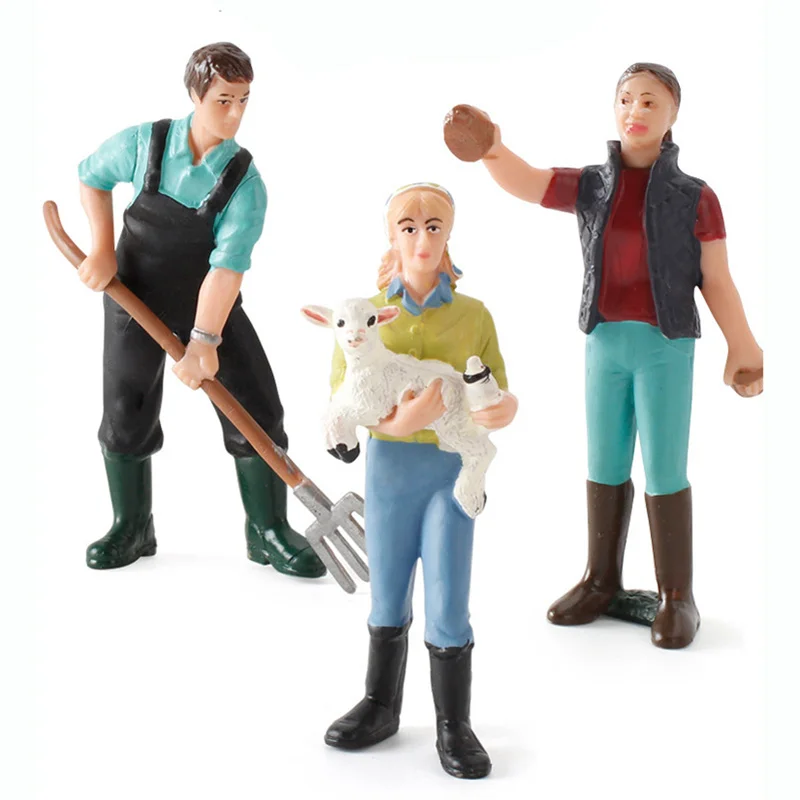Ферма фигурки рабочих коллекционные игрушки Моделирование детей овечка