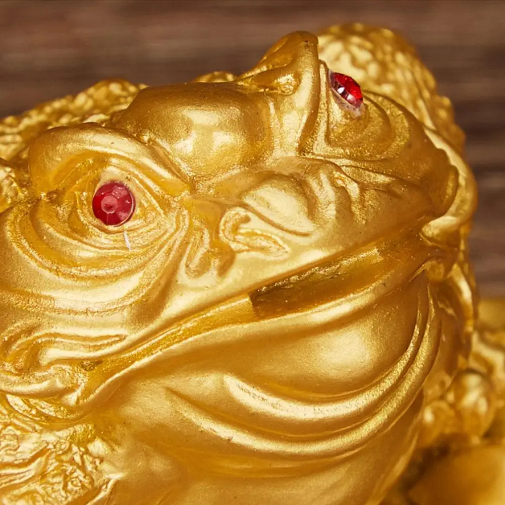

1pcs Feng Shui Golden Frog Toad Lucky Wealth Chinese For Toad Home Furnishings For Desktop Decoration Gift Coin Auspicious E1Q2