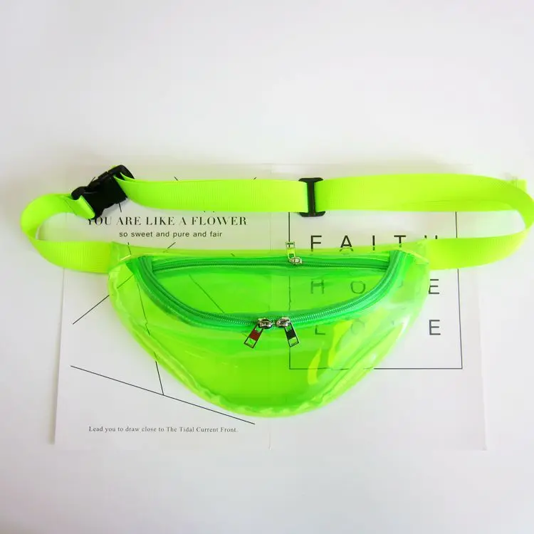 5pcs New PVC Candy Transparent Women Waist Pack Unisex Fanny Waist Bag Chest Pack Travel Outdoor