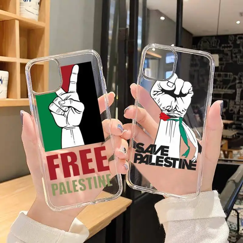 

Free palestine Phone Case For iphone 13 12 11 8 7 plus mini x xs xr pro max Transparent soft