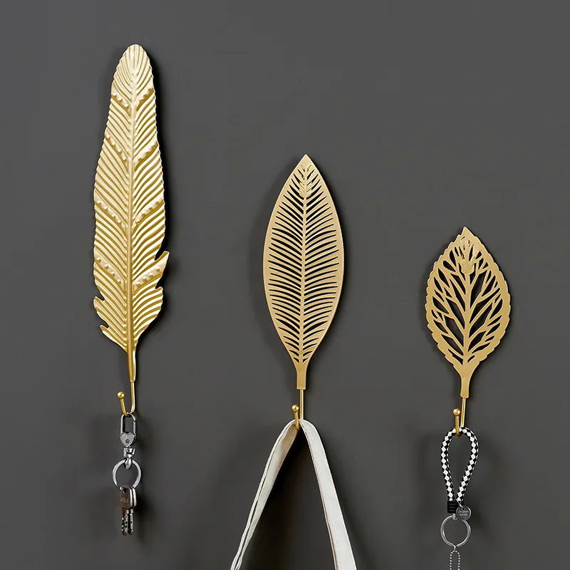 

Металлические настенные крючки, Настенная Декорация, искусственные подвесные крючки, Европейский крючок с листьями для ключей