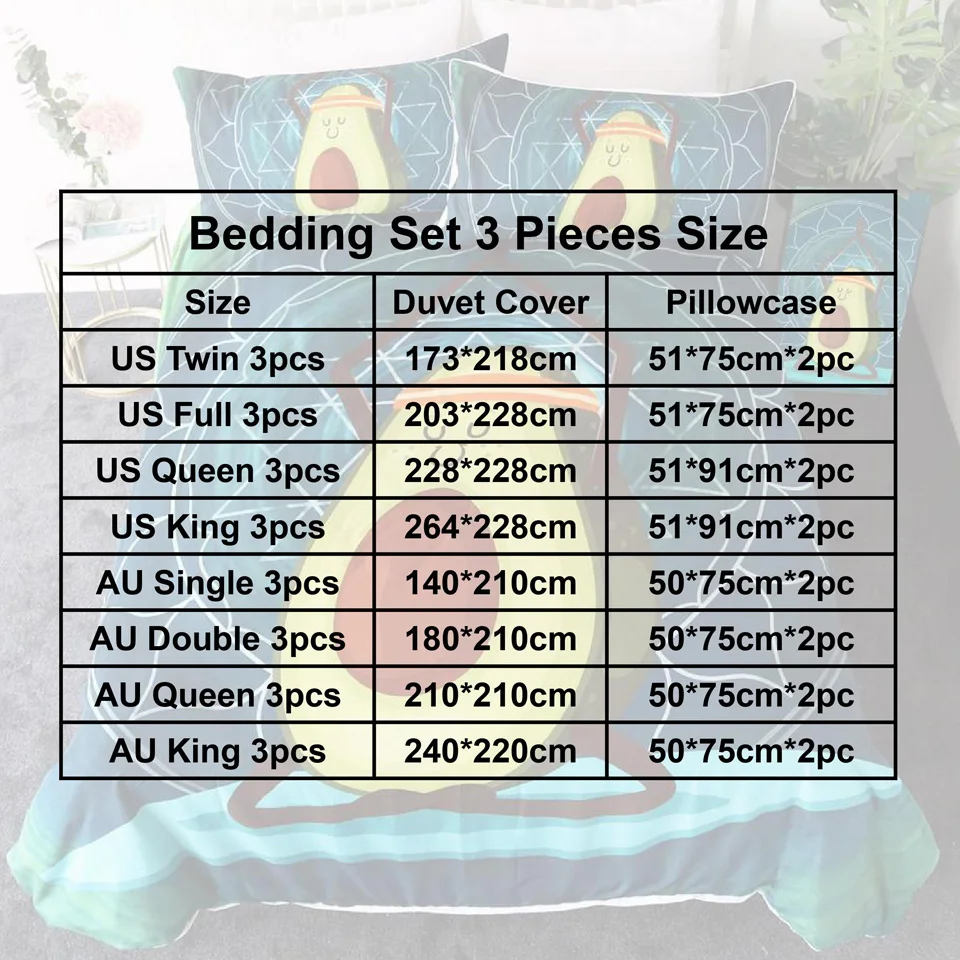 Комплект постельного белья авокадо с мультяшным фруктовым принтом удобный милый